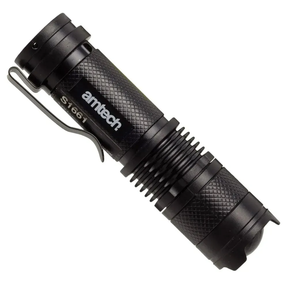 USB Rechargeable Torch Mini Pocket Flashlight COB LED Adjustable Beam & Strobe