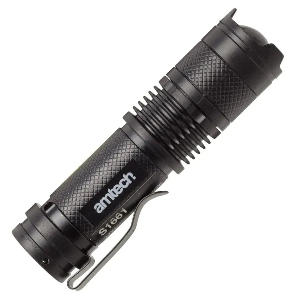 USB Rechargeable Torch Mini Pocket Flashlight COB LED Adjustable Beam & Strobe