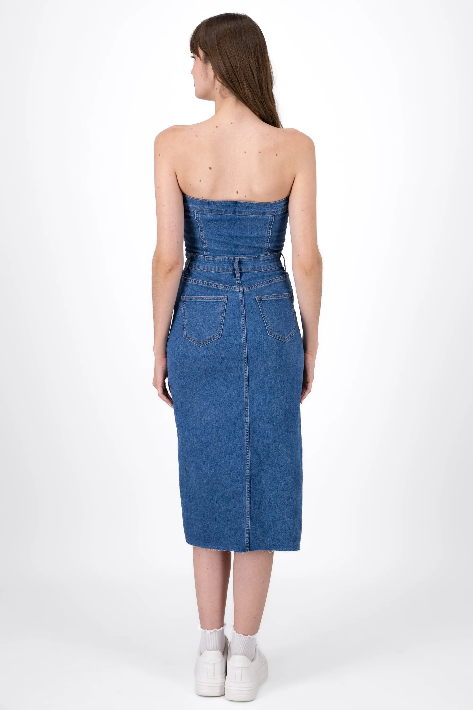 Vestido Denim Strapless