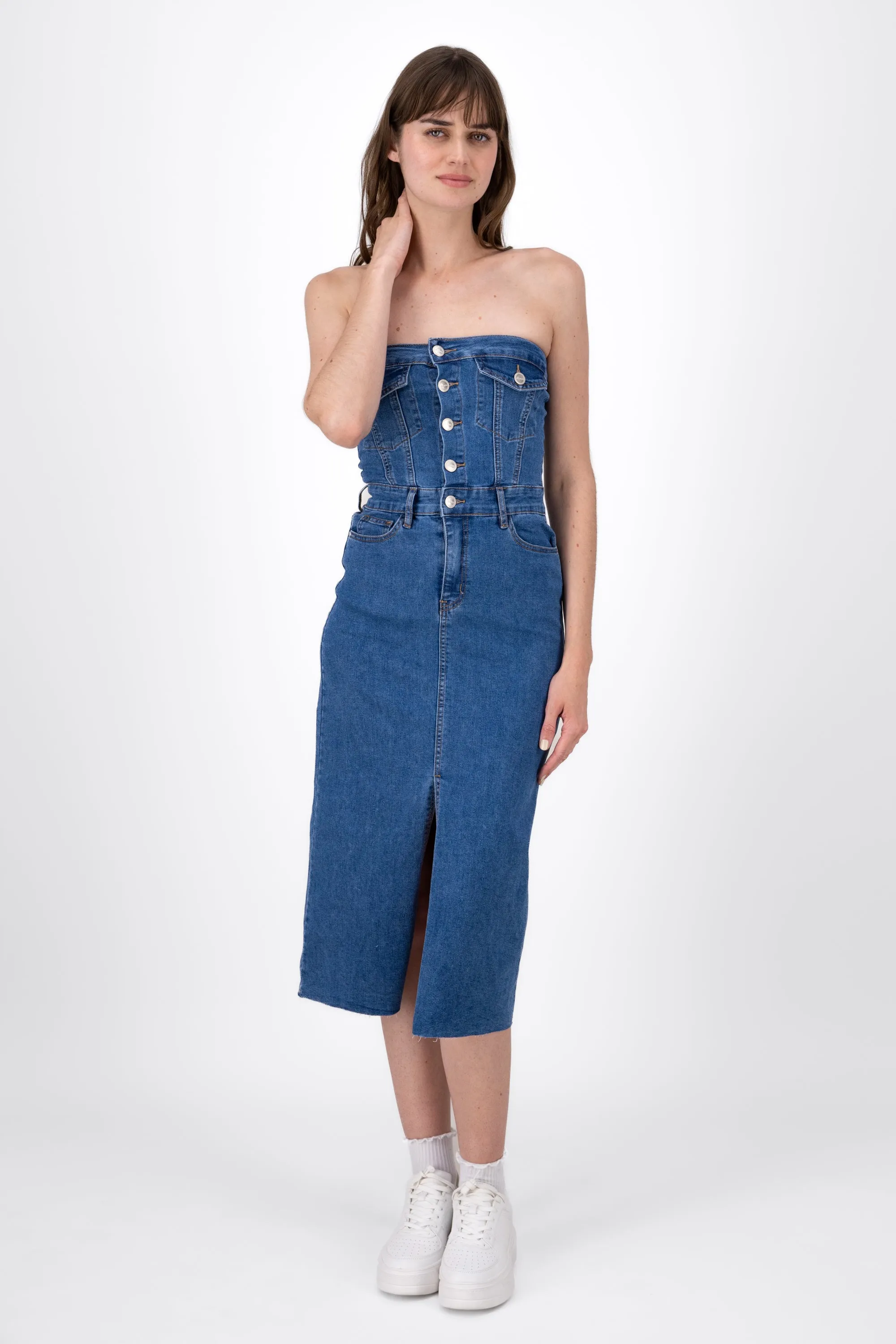 Vestido Denim Strapless