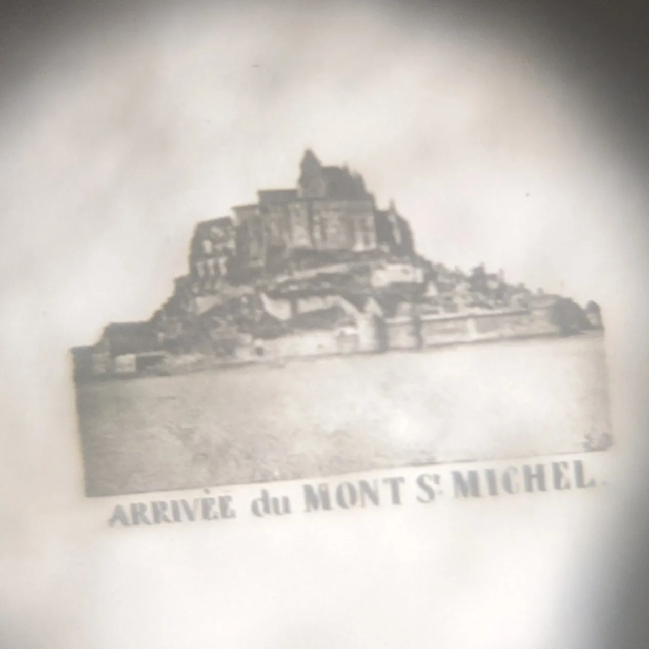 Victorian Crucifix Stanhope Pendant "Mont-Saint-Michel"