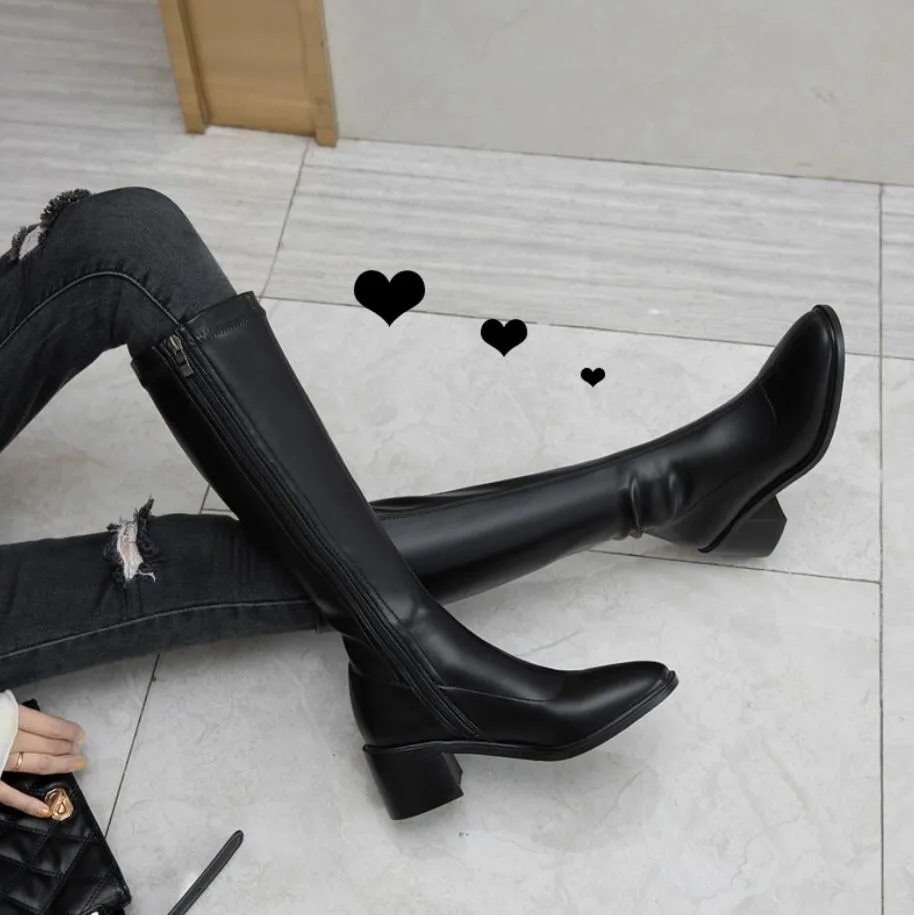 Women's Petite Side Zipper Mid Calf Long Boots GS276