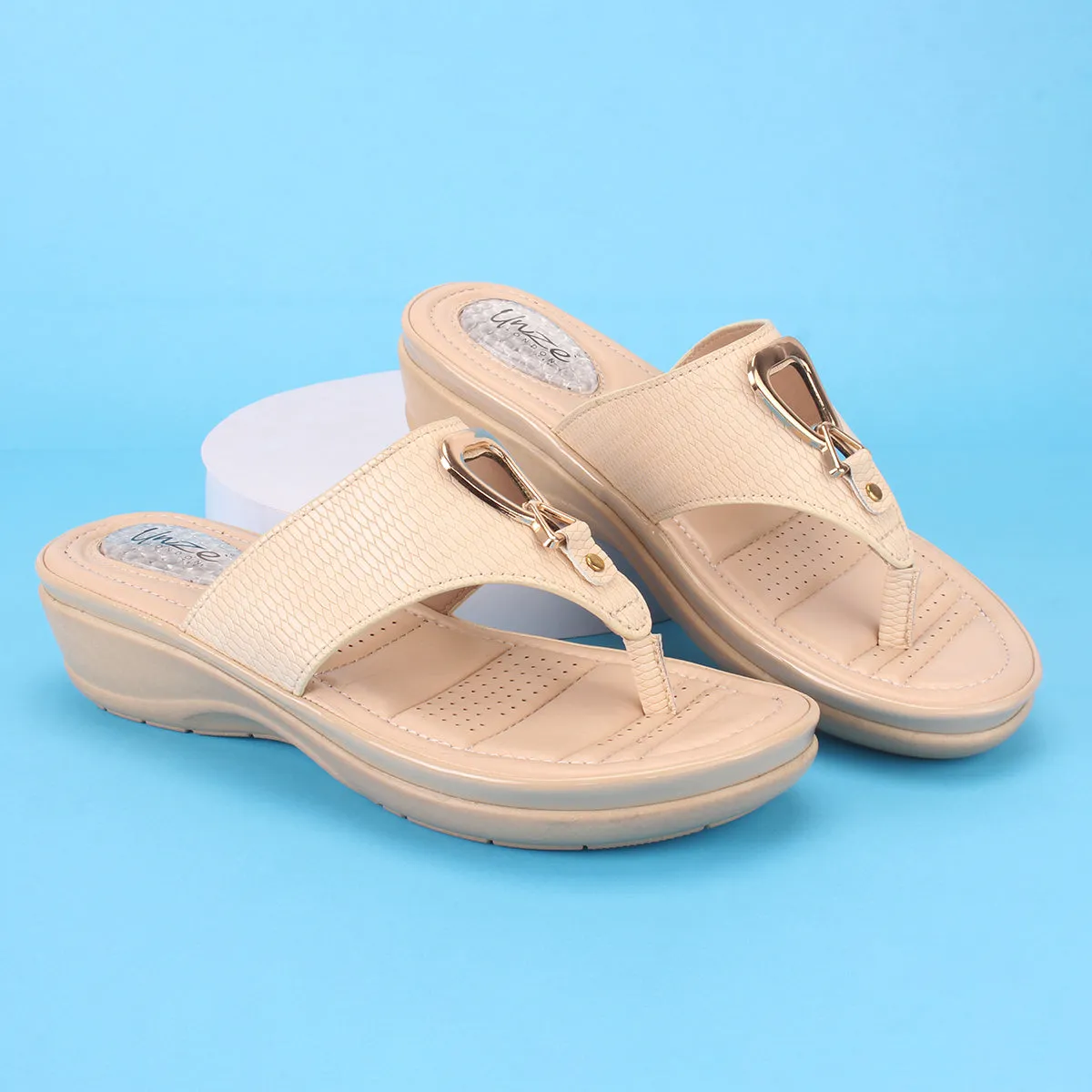 Womens "ERINE" Open Toe Comfy Everyday Wedge Slipper