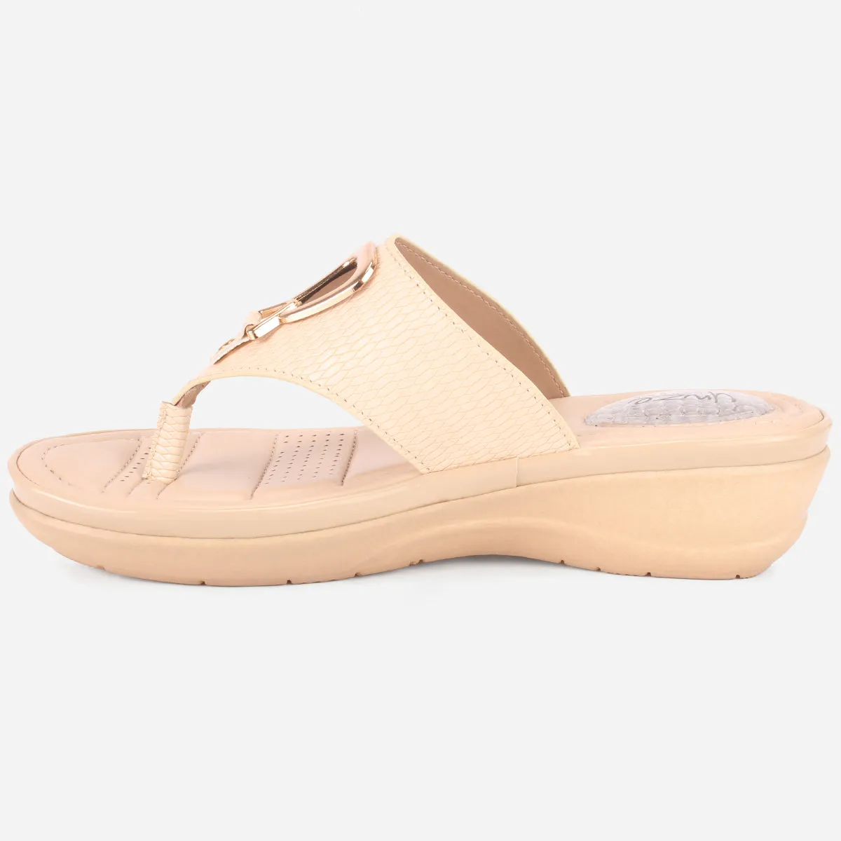 Womens "ERINE" Open Toe Comfy Everyday Wedge Slipper